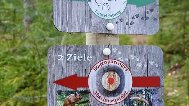 Hinweisschild Forbach Parcours Hinweisschild Forbach Parcours